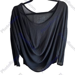 We The Free Black Drape Long Sleeve Shirt Size Large